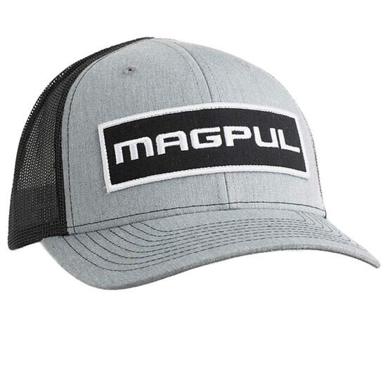 Wordmark Patch Trucker Hat from Magpul in grey and black